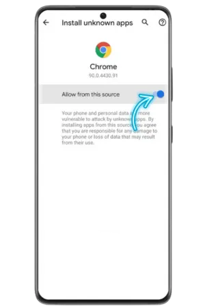 Android unknown sources permission settings for Rollino Casino