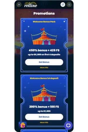 Rollino Casino bonus promotions